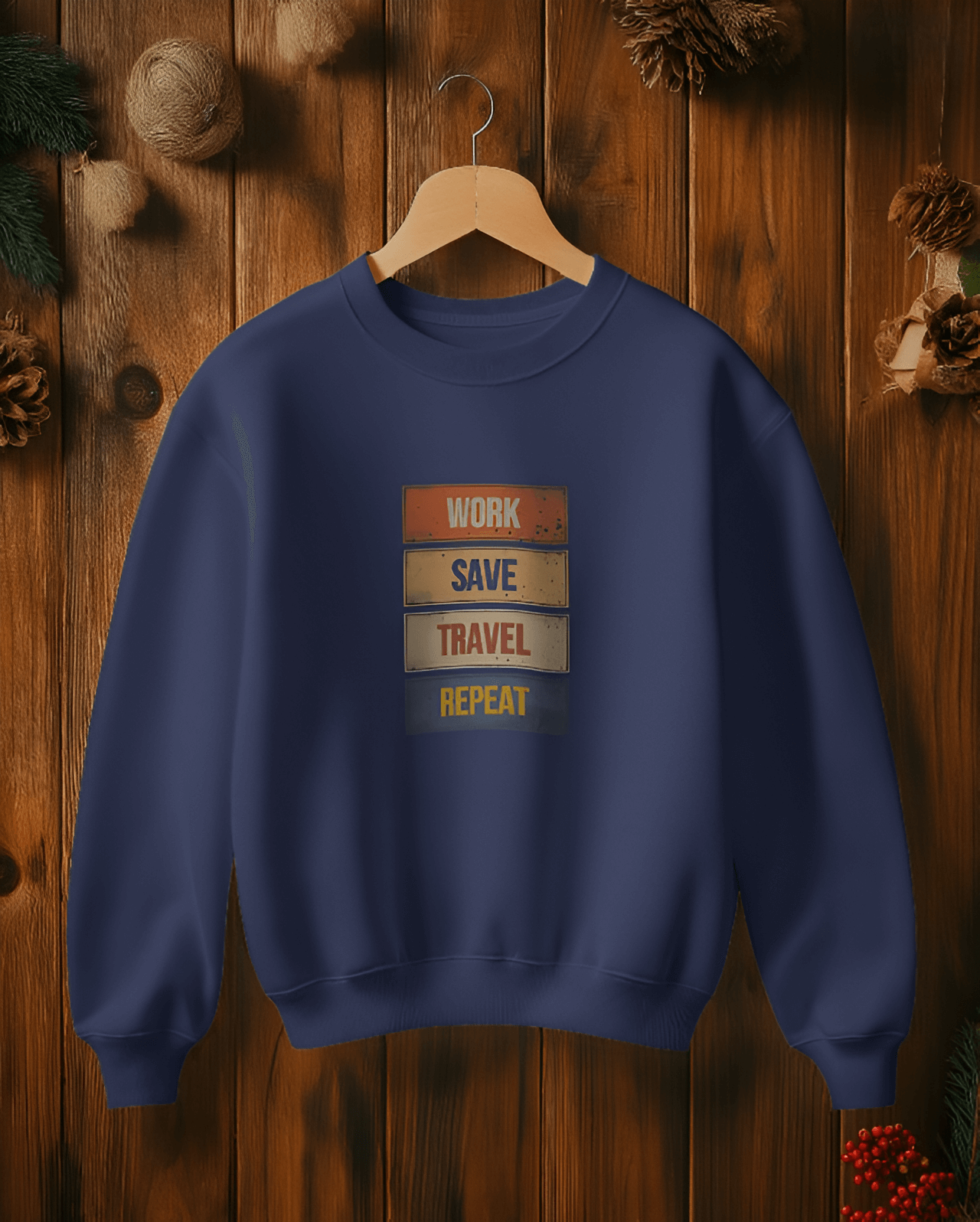 Levoyaa - Work Save Travel Repeat Oversized Sweatshirt