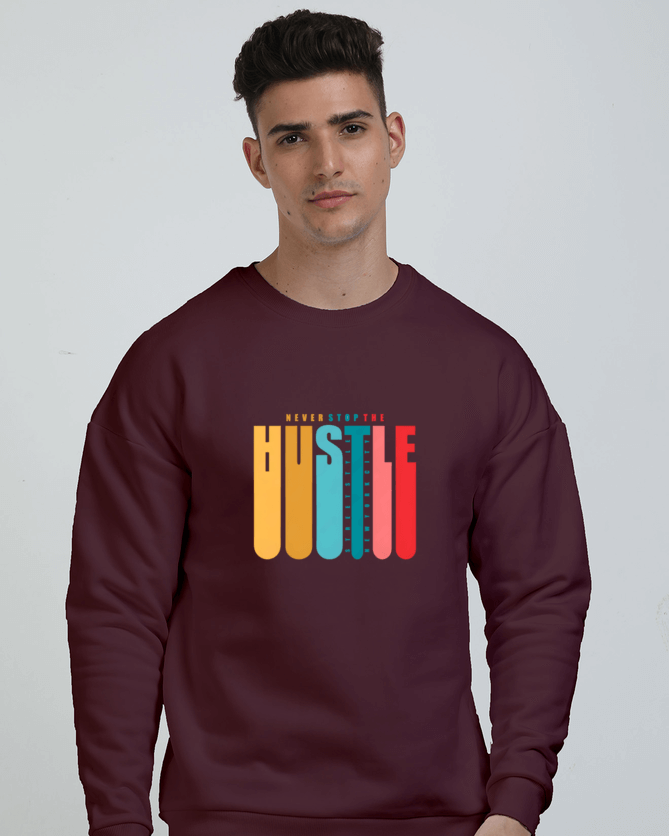 Levoyaa- Never Stop The Hustle - Oversized Sweatshirt