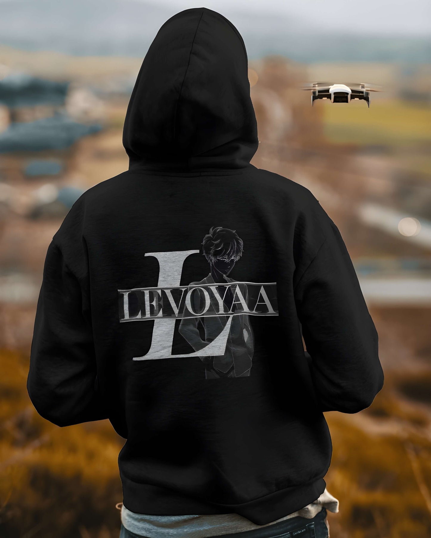 Levoyaa Premium Black Hoodie - Signature Style