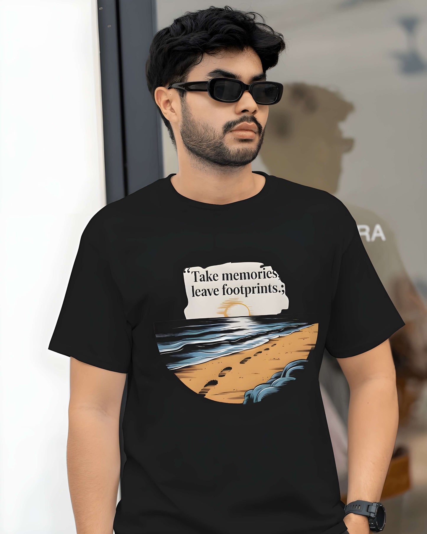 Take Memories, Leave Footprints | Travel-Inspired | Oversized T-Shirt